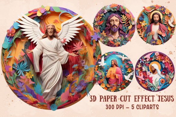 3D Paper Cut Effect Jesus Sublimation Crafts