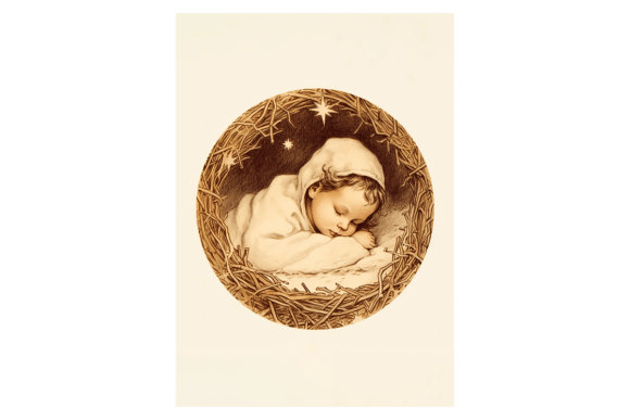 Baby Jesus Christmas Card Illustrations for Sellers