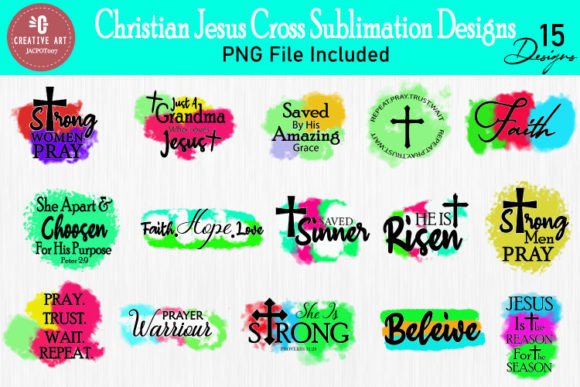 Christian Jesus Cross Sublimation Design for Crafts