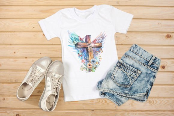 Cross Angel Wings Floral Christian Crafts