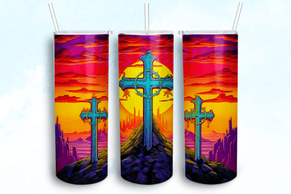 Cross Faith and Jesus Easter Tumbler PNG for Crafts