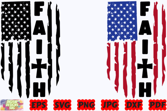 Faith SVG USA Flag SVG Christian SVG Crafts