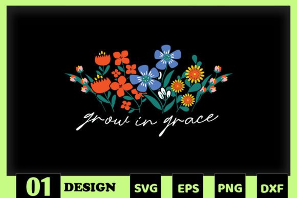Grow in Grace Floral Jesus for Crafts