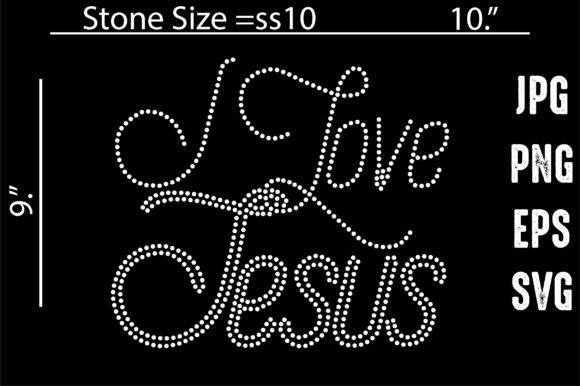 I Love Jesus Rhinestone Template Design Crafts