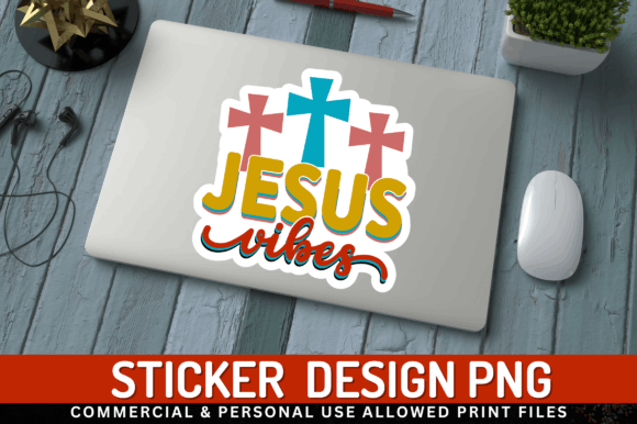 Jesus Vibes Sticker Design for Crafts