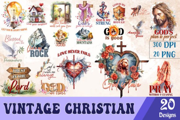 Vintage Christian Sublimation Bundle & Crafts